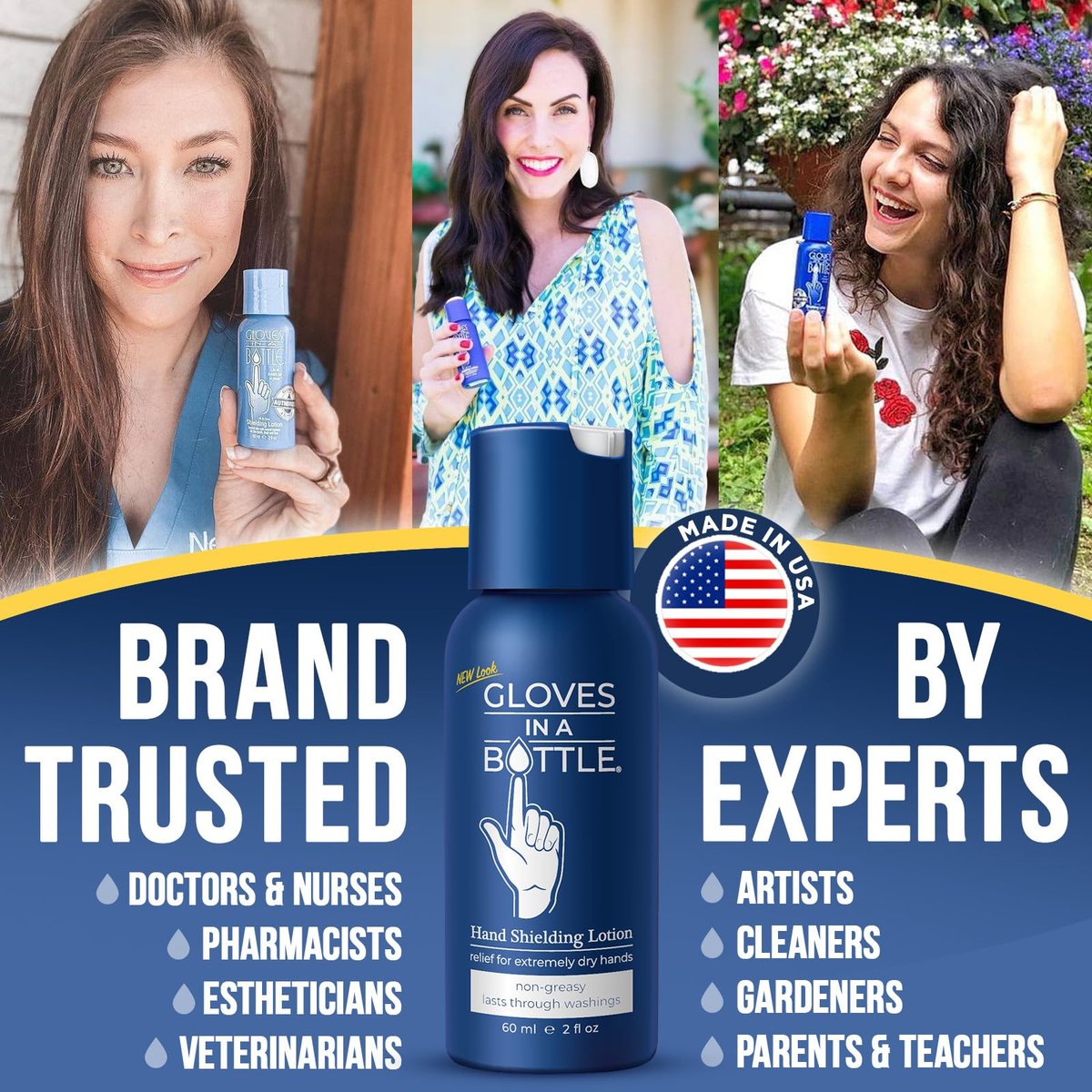 Gloves in a Bottle Shielding Lotion - 2 oz (Pack of 3) - Fragrance Free & Grease-Less for Dry, Itchy Skin - görsel 7