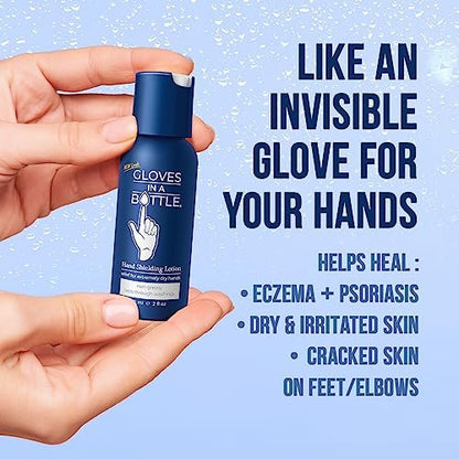 Gloves in a Bottle Shielding Lotion - 2 oz (Pack of 3) - Fragrance Free & Grease-Less for Dry, Itchy Skin