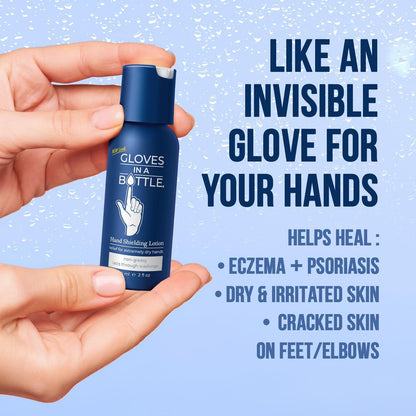 Gloves in a Bottle Shielding Lotion - 2 oz (Pack of 3) - Fragrance Free & Grease-Less for Dry, Itchy Skin