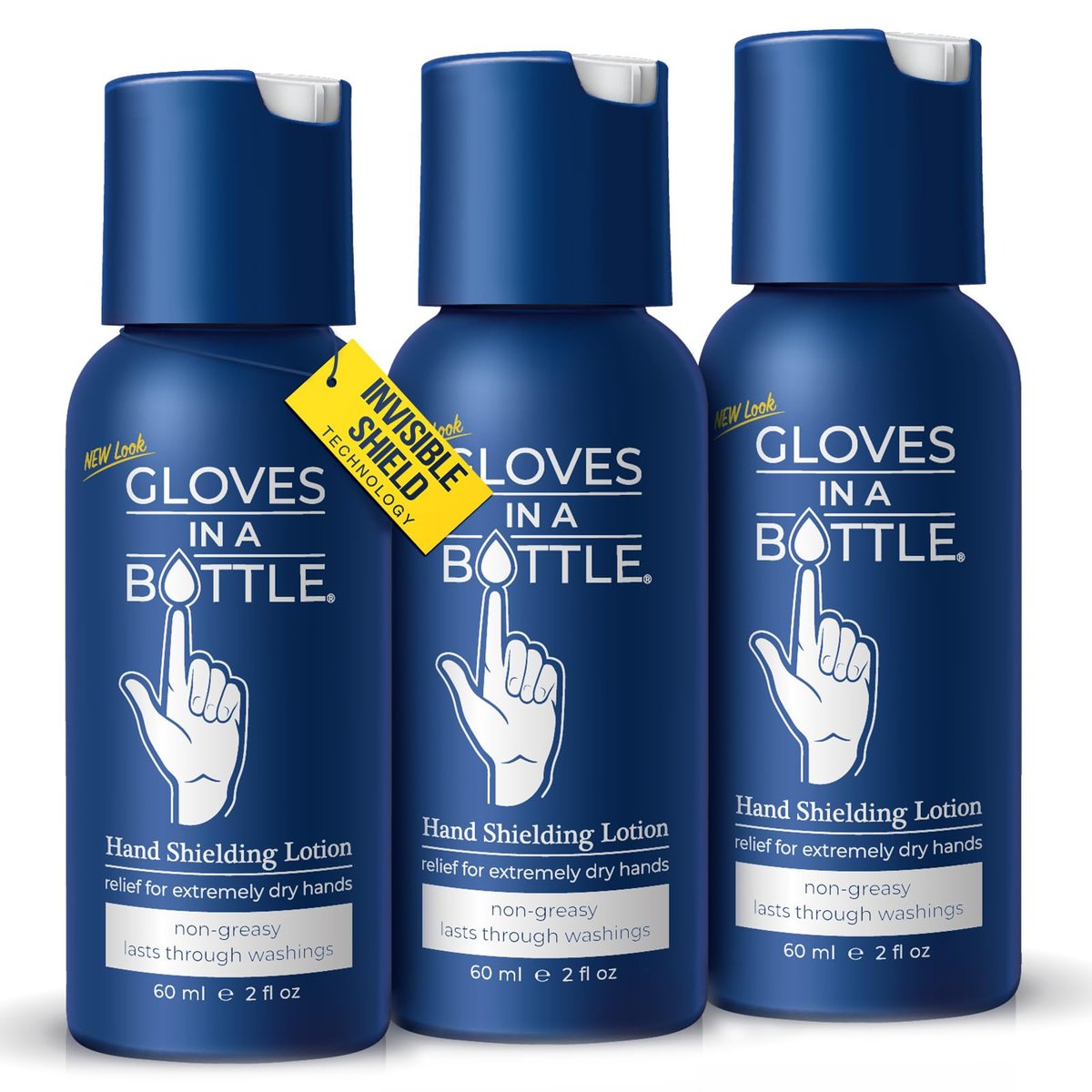 Gloves in a Bottle Shielding Lotion - 2 oz (Pack of 3) - Fragrance Free & Grease-Less for Dry, Itchy Skin - görsel 1