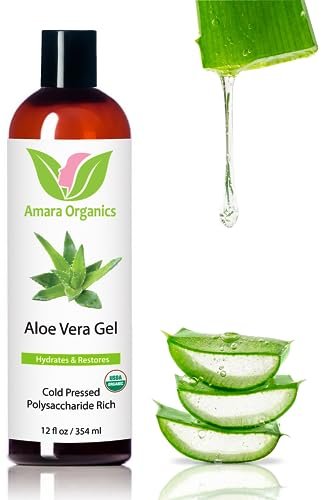 Organic Aloe Vera Gel for Skin, Face, Body, After Sun Care - USDA Certified Organic, 12 fl. oz. Avelisse