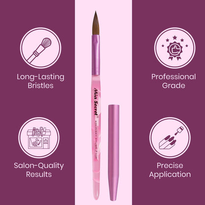 Mia Secret Oval Kolinsky Nail Brush Size #8 – Professional Acrylic Nail Art Brush Avelisse