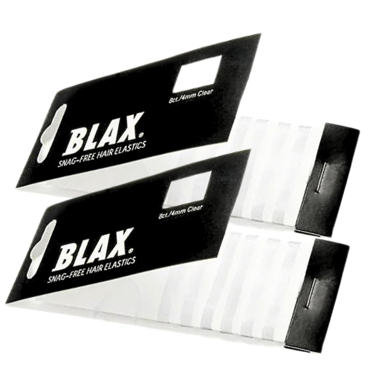Blax Clear Hair Elastics – Snag-Free Transparent Hair Ties, No-Damage Hair Rubber Bands, 4mm 8 Count (Pack of 2) - görsel 1