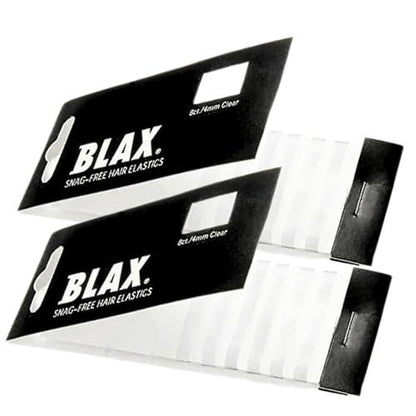 Blax Clear Hair Elastics – Snag-Free Transparent Hair Ties, No-Damage Hair Rubber Bands, 4mm 8 Count (Pack of 2)
