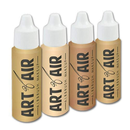 Art of Air FAIR Complexion Professional Airbrush Cosmetic Makeup Set - 4 x 0.5 oz Bottles (Olive)