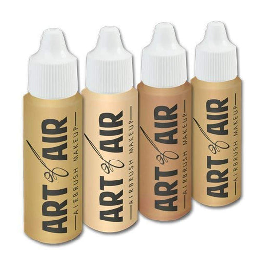 Art of Air FAIR Complexion Professional Airbrush Cosmetic Makeup Set - 4 x 0.5 oz Bottles (Olive)