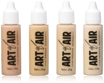 Art of Air FAIR Complexion Professional Airbrush Cosmetic Makeup Set - 4 x 0.5 oz Bottles (Olive)