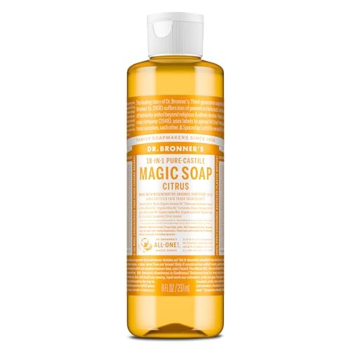 Dr. Bronner's Pure-Castile Liquid Soap - Citrus, 32 oz - Regenerative Organic Certified, 18-in-1 Uses - görsel 1
