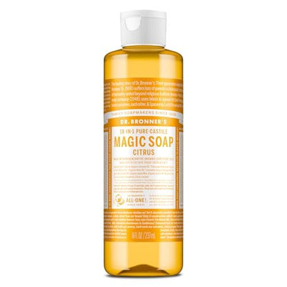 Dr. Bronner's Pure-Castile Liquid Soap - Citrus, 32 oz - Regenerative Organic Certified, 18-in-1 Uses
