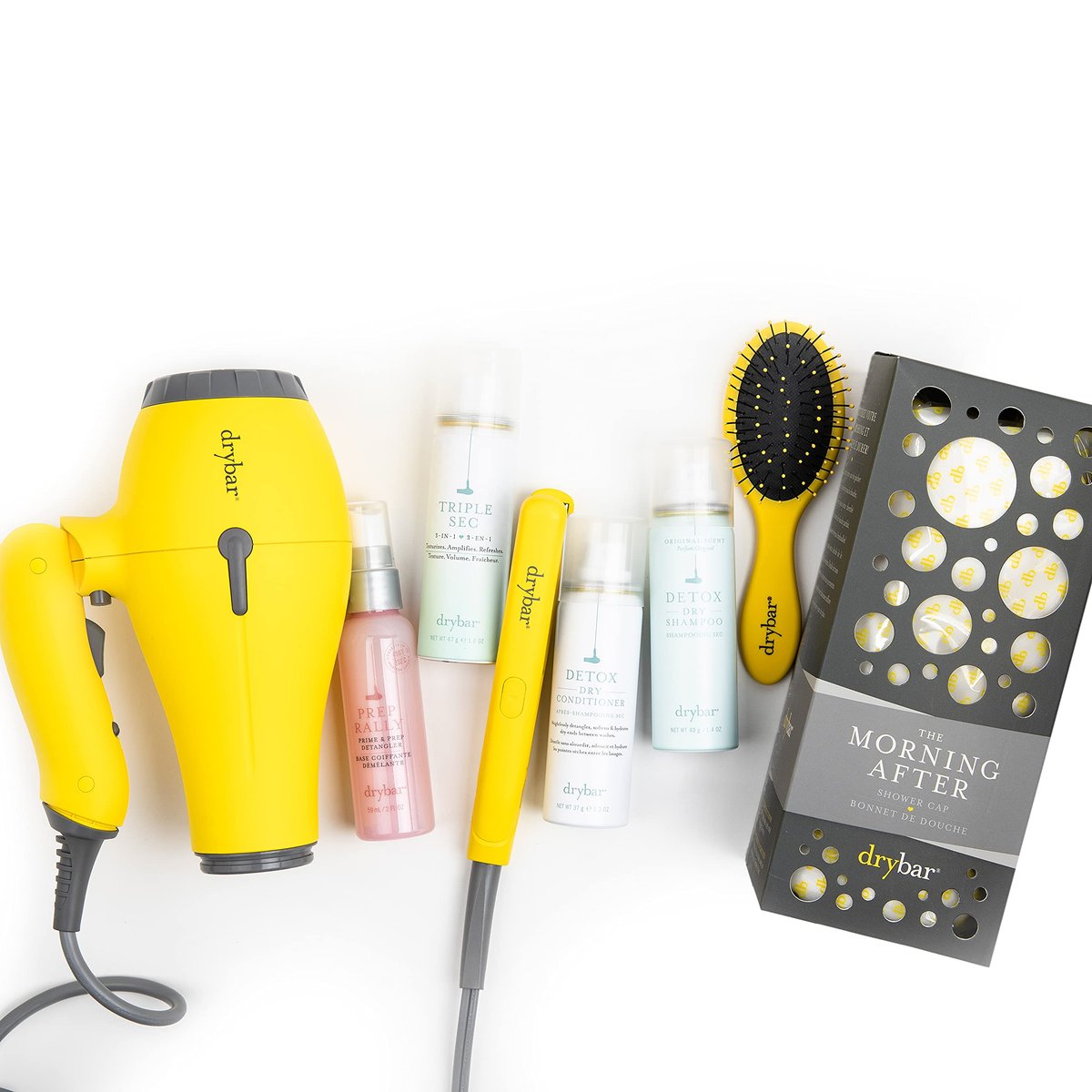 Drybar Lil' Lemon Drop Mini Detangling Brush – Yellow, Travel-Size Hair Brush for Gentle Detangling Avelisse