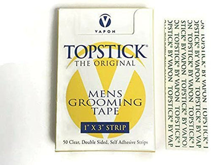 Vapon Topstick 1" x 3" Straight Strips for Hairpieces and Wigs - 50 Pieces