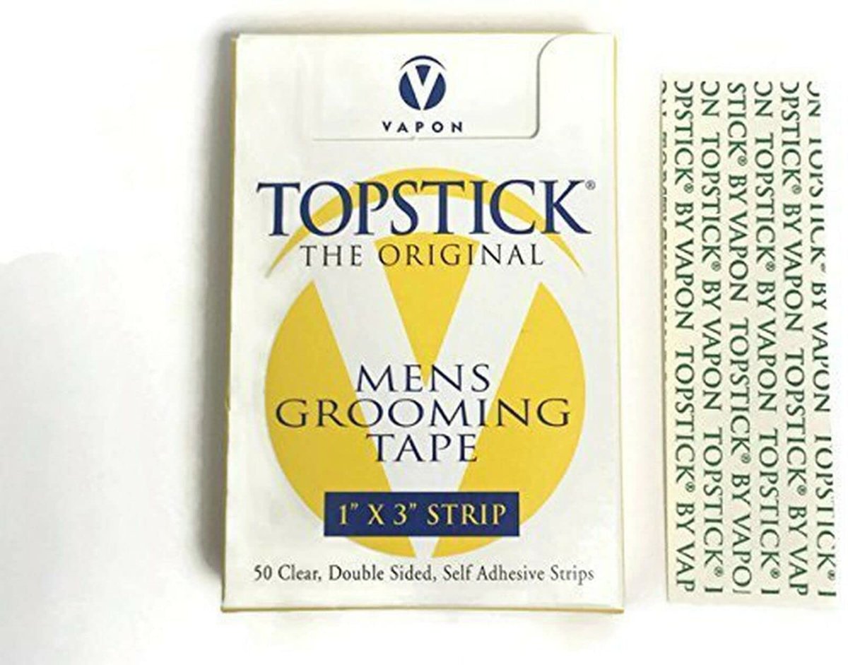 Vapon Topstick 1" x 3" Straight Strips for Hairpieces and Wigs - 50 Pieces - görsel 1