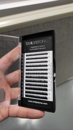 EMILYSTORES Bottom Lash Extension Eyebrow Eyelash Extensions - Under Lower False Lashes, Mixed J Curl 0.10mm, Lengths 5-8mm, Black, 1 Tray Avelisse