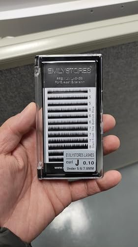 EMILYSTORES Bottom Lash Extension Eyebrow Eyelash Extensions - Under Lower False Lashes, Mixed J Curl 0.10mm, Lengths 5-8mm, Black, 1 Tray Avelisse