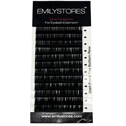 EMILYSTORES Bottom Lash Extension Eyebrow Eyelash Extensions - Under Lower False Lashes, Mixed J Curl 0.10mm, Lengths 5-8mm, Black, 1 Tray Avelisse