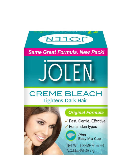 Jolen Creme Bleach Pot - Gentle Facial & Body Hair Bleach - Made in USA - 1.01 Fl Oz