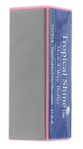 Tropical Shine Mini 4 Way Nail Buffer Block – 2 Pack for Shaping, Smoothing, and Polishing Natural & Acrylic Nails