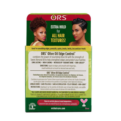 ORS Olive Oil Style & Sculpt Edge Control Hair Gel – Extra Hold, Strengthens Edges & Protects Hairline (2.2 oz)