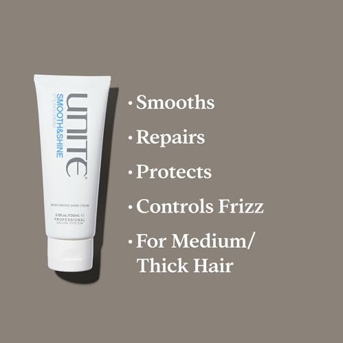 UNITE Hair SMOOTH&SHINE Cream – Anti-Frizz Styling Cream with UV & Thermal Protection (3.5 oz) Avelisse