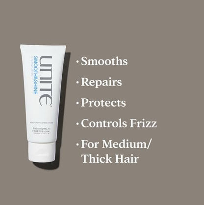 UNITE Hair SMOOTH&SHINE Cream – Anti-Frizz Styling Cream with UV & Thermal Protection (3.5 oz) Avelisse