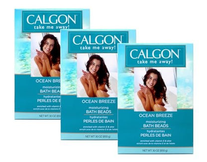 Calgon Ultra Moisturizing Bath Beads, Ocean Breeze, 30 oz (Pack of 3) – 60 oz Total Avelisse