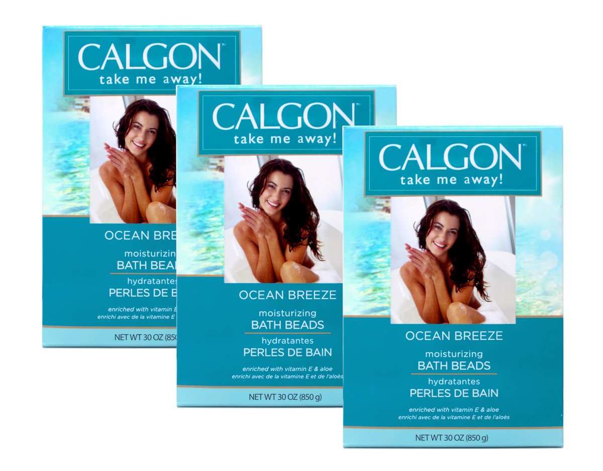Calgon Ultra Moisturizing Bath Beads, Ocean Breeze, 30 oz (Pack of 3) – 60 oz Total Avelisse