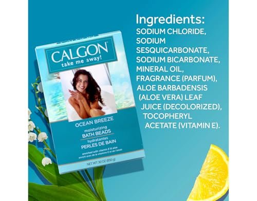 Calgon Ultra Moisturizing Bath Beads, Ocean Breeze, 30 oz (Pack of 3) – 60 oz Total Avelisse