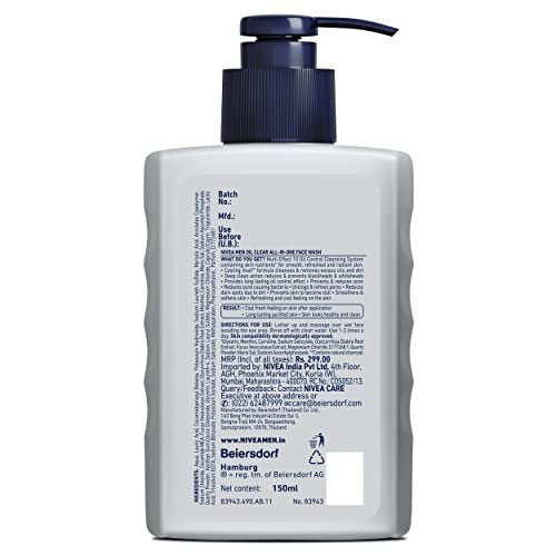 NIVEA Men Oil Control All In One Face Wash - 150ml - görsel 10