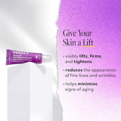 Derma E Stem Cell Lifting Eye Treatment – Firming & Tightening Under Eye Cream with Hydrating Moisturizer, 0.5 oz