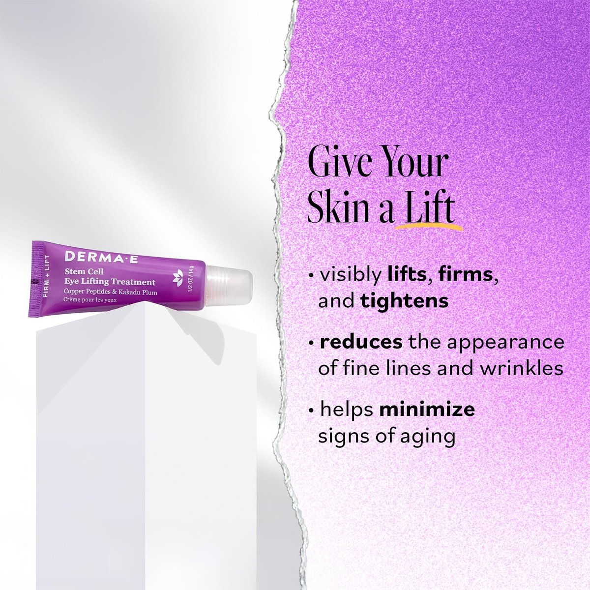 Derma E Stem Cell Lifting Eye Treatment – Firming & Tightening Under Eye Cream with Hydrating Moisturizer, 0.5 oz - görsel 3