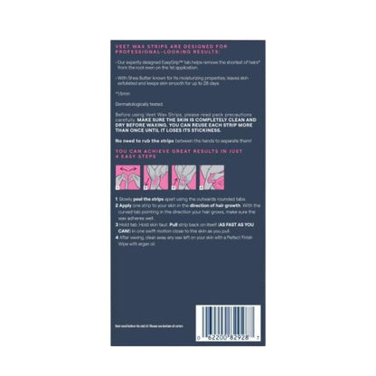 Veet Leg & Body Hair Removal Kit - Sensitive Formula, Ready-to-Use Cold Wax Strips, Shea Butter & Acai Fragrance, 44 Count (Pack of 2) Avelisse