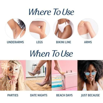 Veet Leg & Body Hair Removal Kit - Sensitive Formula, Ready-to-Use Cold Wax Strips, Shea Butter & Acai Fragrance, 44 Count (Pack of 2) Avelisse