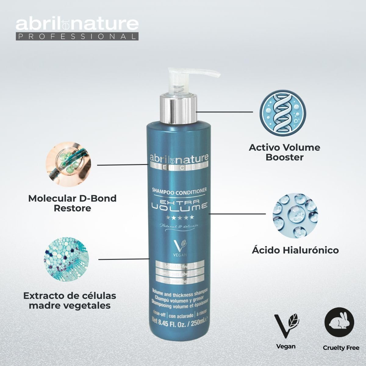 Abril et Nature Age Reset Volume Effect Shampoo for Fine Hair - Thickens Hair Fiber, Regenerates and Rejuvenates - 250 ml - görsel 9