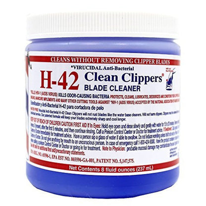 H-42 Clean Clippers Blade Cleaner – Virucidal, Antibacterial 8 oz Avelisse