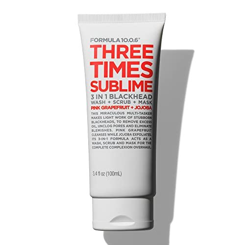 FORMULA 10.0.6 Three Times Sublime Facial Mask 3 in 1 Blackhead Wash Scrub & Mask - 3.4 fl oz (100ml) - görsel 2
