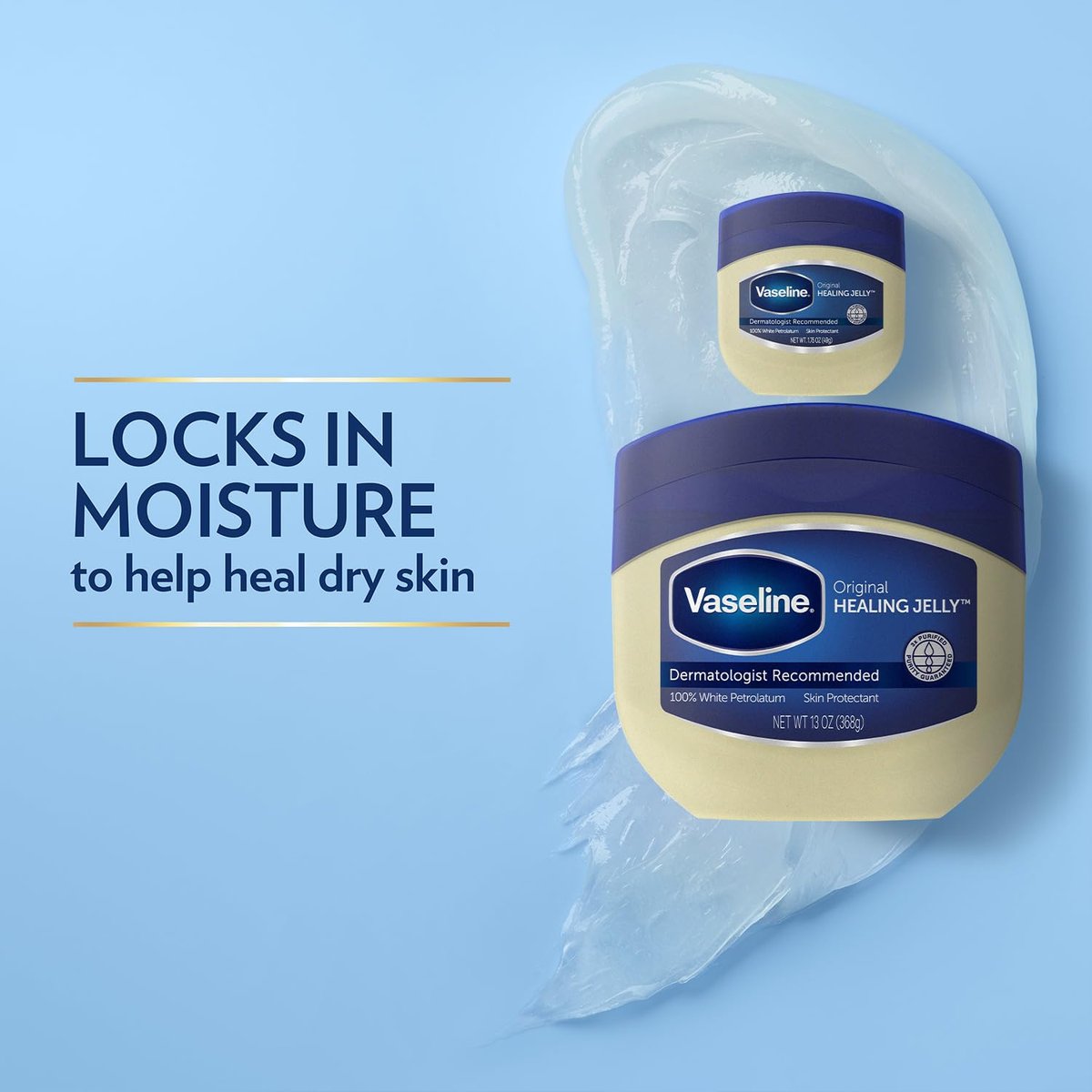 Vaseline Petroleum Jelly 2-Size Variety 4-Pack – Hypoallergenic Skin Protectant, Unscented Healing Ointment Avelisse