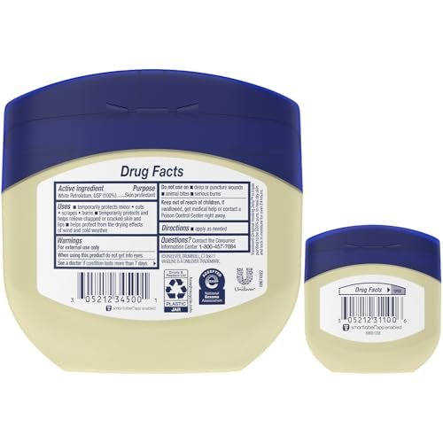Vaseline Petroleum Jelly 2-Size Variety 4-Pack – Hypoallergenic Skin Protectant, Unscented Healing Ointment Avelisse