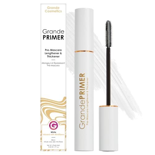 Grande Cosmetics GrandePRIMER Pre-Mascara Lengthener & Thickener with Peptides - Smudge-Proof, Water-Resistant & Contact Lens Safe - for Longer & Thicker Looking Lashes (0.32 oz) Avelisse