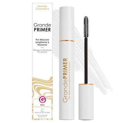 Grande Cosmetics GrandePRIMER Pre-Mascara Lengthener & Thickener with Peptides - Smudge-Proof, Water-Resistant & Contact Lens Safe - for Longer & Thicker Looking Lashes (0.32 oz) Avelisse