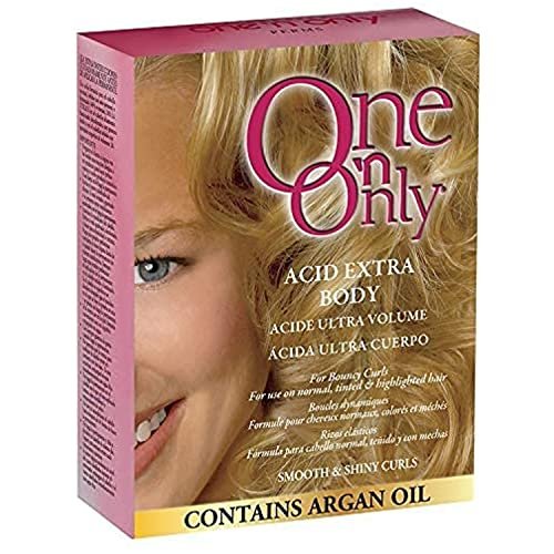 One 'N Only Acid Extra Body Hair Perm Kit with Argan Oil - At Home Perm for Bouncy Curls, Firmer & More Manageable Curls for Normal, Tinted, and Frosted Hair (1 Kit) Avelisse