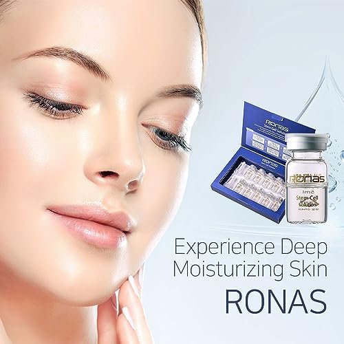 Ronas Stem Cell Solution Anti-Aging Serum Ampoules – Plant Stem Cells & Hyaluronic Acid for Wrinkle Smoothing & Skin Replenishment (0.17 fl oz, 10 Vials) Avelisse