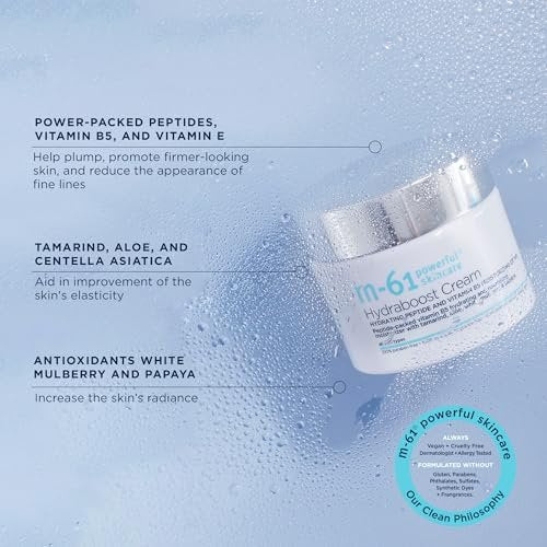 m-61 Hydraboost Cream - Ultra-Nourishing Moisturizing Face Cream with Hyaluronic Acid, Peptides, Vitamins E & B5 for All Skin Types - 1.7 Fl Oz Avelisse