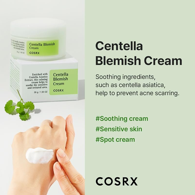 COSRX Centella Blemish Cream - 1.05 fl oz / 30g - Vegan, Cruelty-Free, Paraben-Free Korean Skin Care Avelisse