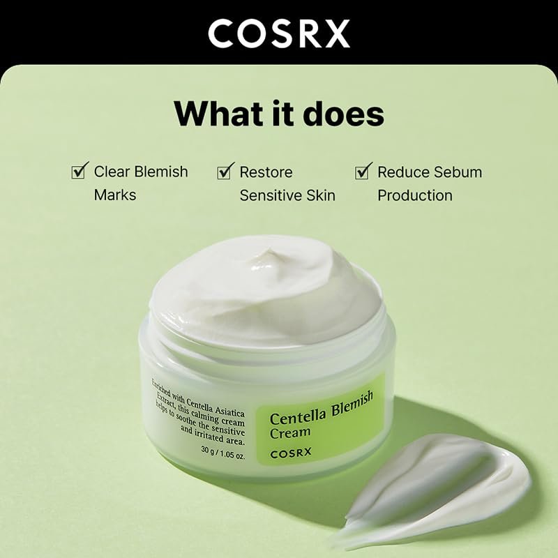 COSRX Centella Blemish Cream - 1.05 fl oz / 30g - Vegan, Cruelty-Free, Paraben-Free Korean Skin Care Avelisse