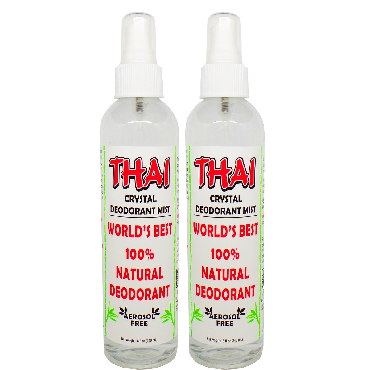 Thai Deodorant Stone Crystal Mist Natural Deodorant Spray - 8 oz (Pack of 2) - Aluminum-Free, Hypoallergenic Deodorant for Women, Men & Sensitive Skin - görsel 2
