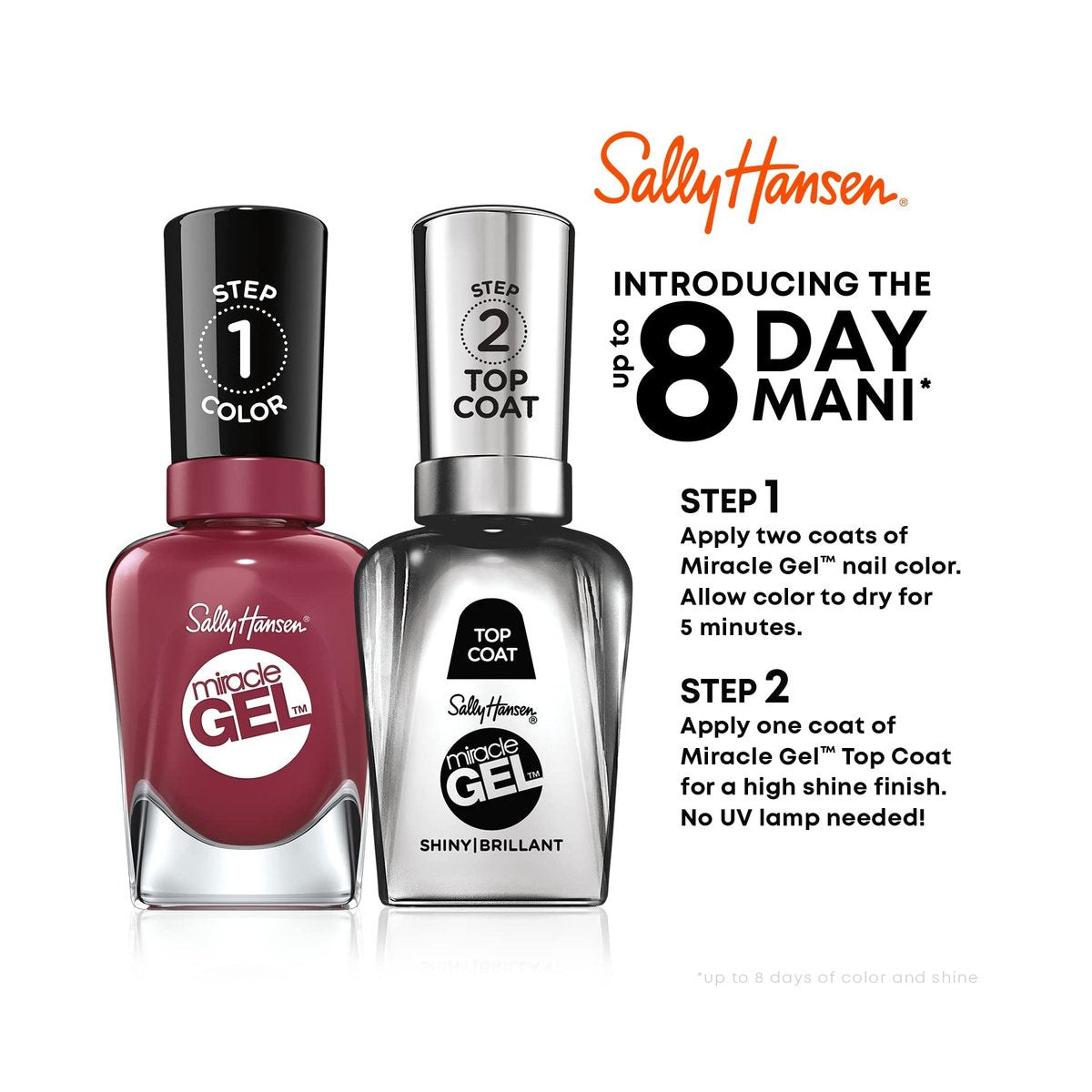 Sally Hansen Miracle Gel™ Nail Polish, Terra-Coppa, Long-Lasting Gel-Like Shine Without UV Lamp, 0.5 fl oz Avelisse