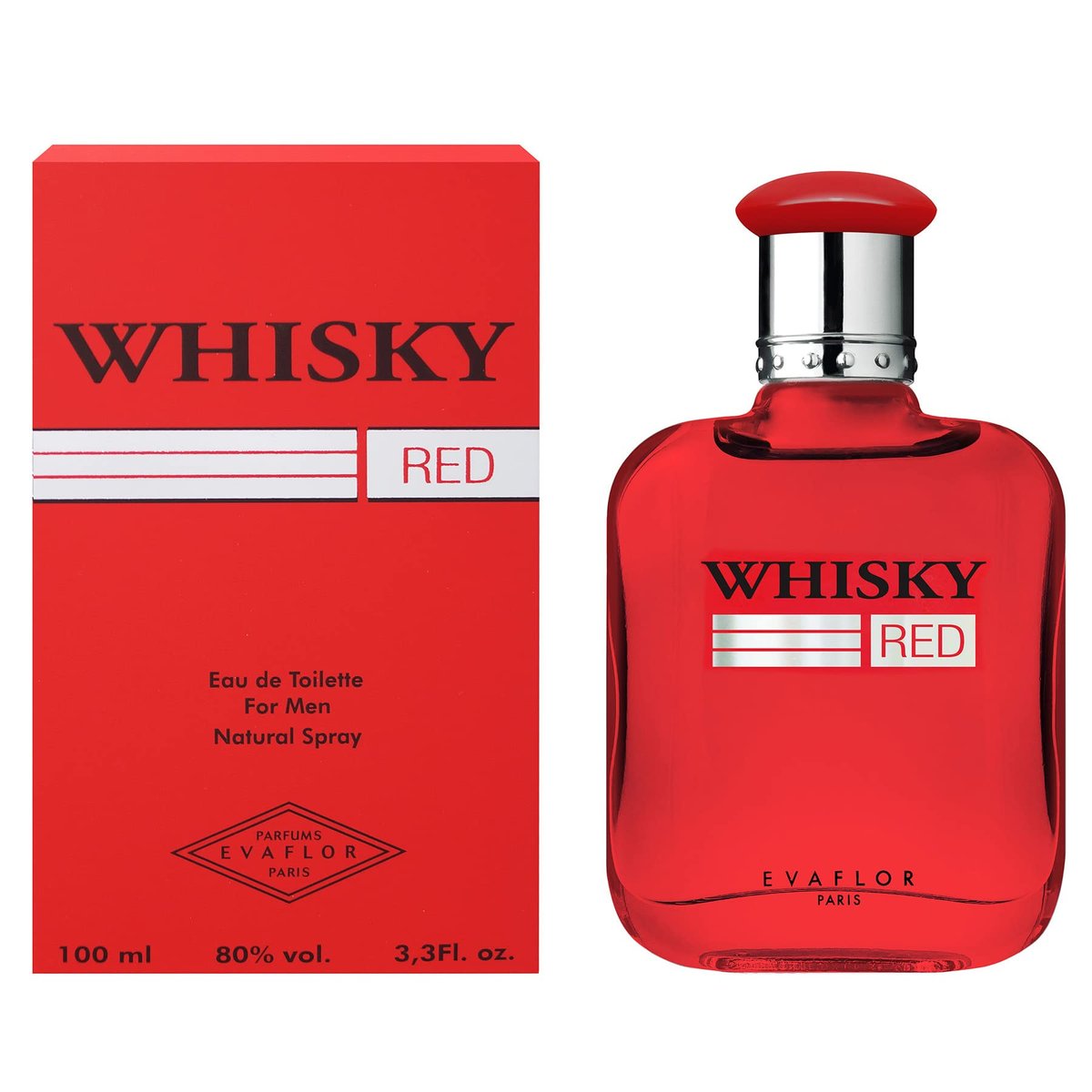 WHISKY RED Eau De Toilette For Men – Passionate And Powerful Scent With Bergamot, Lavender And Vetiver – Made In France By EVAFLORPARIS – 3.4 Fl Oz - görsel 1