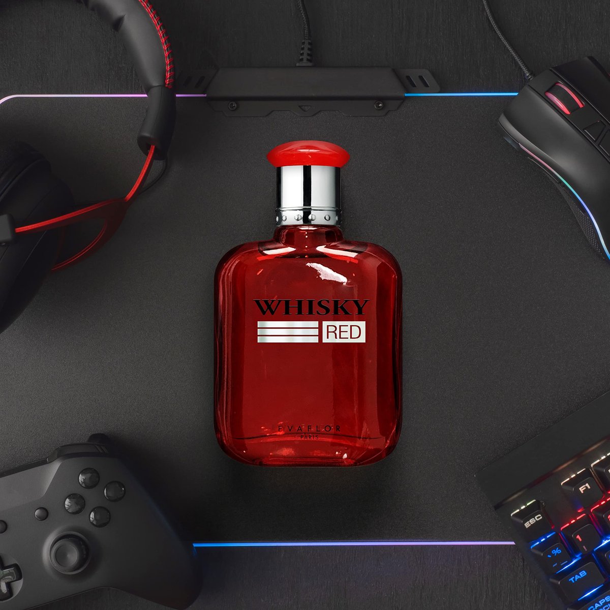 WHISKY RED Eau De Toilette For Men – Passionate And Powerful Scent With Bergamot, Lavender And Vetiver – Made In France By EVAFLORPARIS – 3.4 Fl Oz - görsel 3