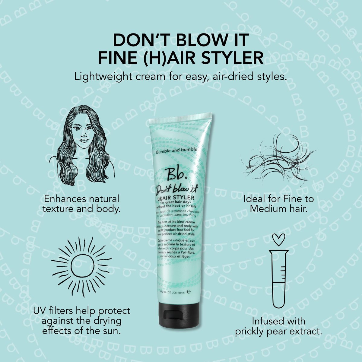 Bumble and bumble. Don't Blow It Fine (H) Air Styler Air Dry Cream - 5 Fl Oz - görsel 9