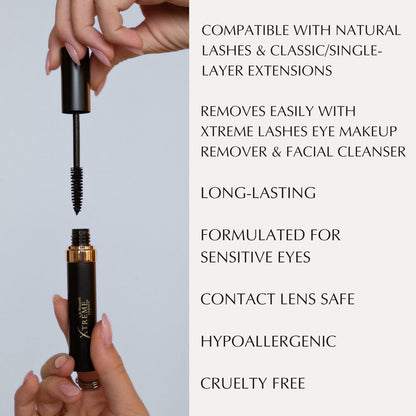 Xtreme Lashes Length & Volume Mascara – Black, Waterproof, Lash Extension Compatible, Vitamin B5 Enriched, 0.25 oz Avelisse